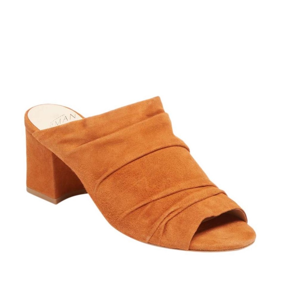 Alexandre Birman Caramel New Suede Mules/Slides